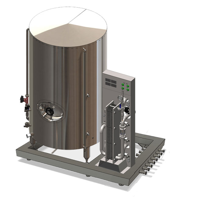 Compact wort cooling and aeration systems for breweries CBS